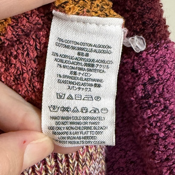 Free People Candyland Pink Orange Yellow Crew Neck Striped Sweater Women’s Small - Picture 5 of 11